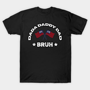 Dada Daddy Dad Bruh Retro Vintage Funny 2023 Fathers Day T-Shirt